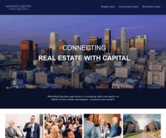 Mansfieldequities.com(CONNECTING REAL ESTATE WITH CAPITAL) Screenshot