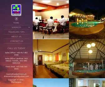 Mantangale.com(Resort, Suites, Scuba Diving, Kayaking, And More) Screenshot