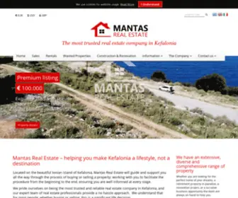 Mantasrealestate.com(Property for sale in Kefalonia by Mantas Real Estate agents) Screenshot