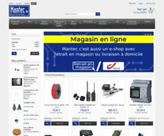 Mantec.be(Mantec, magasin et vente en ligne de matériel électronique et robotique) Screenshot