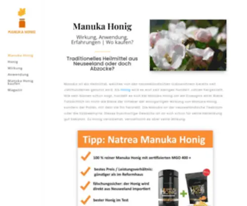 Manukahonig-Wirkung.com(Manuka Honig) Screenshot