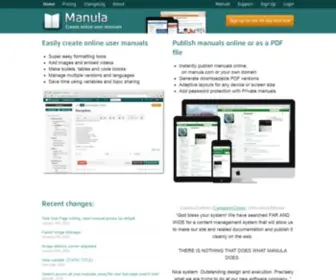 Manula.com(Create and publish online user manuals) Screenshot