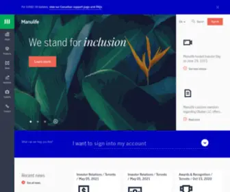 Manulife.co(Manulife Global) Screenshot