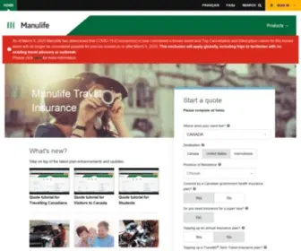 Manulifetravelinsurance.ca(Broker Gateway) Screenshot