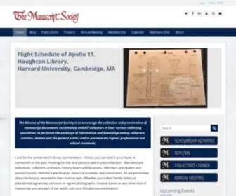 Manuscript.org(The Manuscript Society The Mission of the Manuscript Society) Screenshot