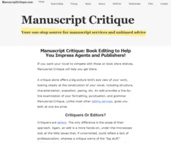 Manuscriptcritique.com(Manuscript Critique) Screenshot