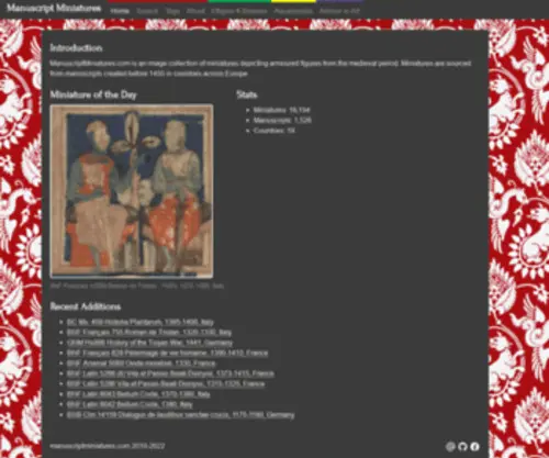 Manuscriptminiatures.com(Manuscriptminiatures) Screenshot