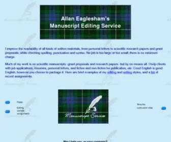 Manuscriptservice.com(Allan Eaglesham's Manuscript Editing Service) Screenshot