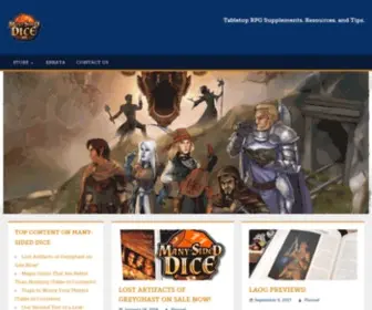 Manysideddice.com(Tabletop RPG Supplements) Screenshot