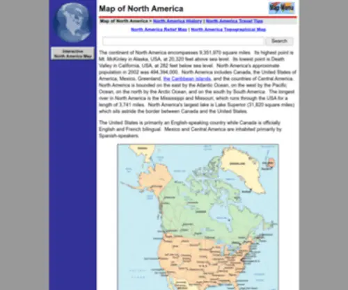 Map-OF-North-America.us(Map of North America) Screenshot