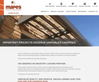 Mapescanopies.com(Aluminum Canopies) Screenshot