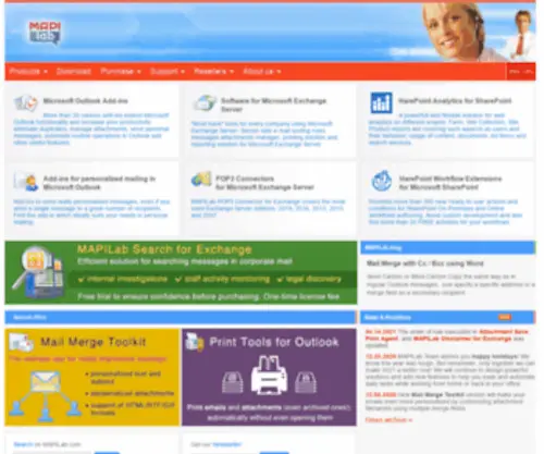 Mapilabs.com(Apps for Microsoft Outlook and Exchange Server) Screenshot