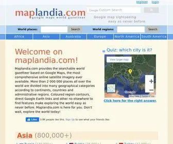 Maplandia.com(Google Maps World Gazetteer) Screenshot