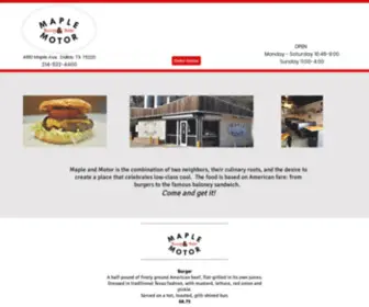 Mapleandmotor.com(Burgers Dallas) Screenshot