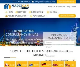 Maplecanvisas.com(Immigration Consultants in UAE) Screenshot