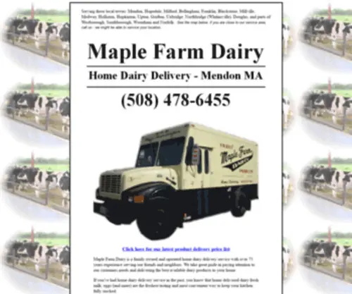 Maplefarmdairy.com(Massachusetts Home Dairy) Screenshot