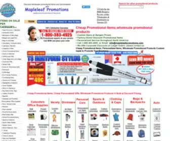 Mapleleafpromotions.com(Cheap Promotional Items Personalized Custom Business Gifts in Bulk) Screenshot