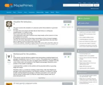 Mapleprimes.com(Questions, Posts, help, musings, answers) Screenshot