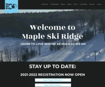 Mapleskiridge.com(Maple Ski Ridge) Screenshot