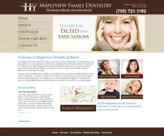 Mapleviewfamilydentistry.com(Dentists Barrie) Screenshot