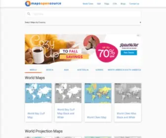 Mapsopensource.com(Free maps) Screenshot