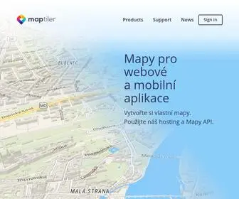 Maptiler.cz(Mapy pro webové a mobilní aplikace) Screenshot