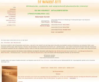 Marabout.de(AFRIKANISCHE, ARABISCHE UND ANSPRUCHSVOLL PHANTASTISCHE LITERATUR auf der MARABOUT-SEITE) Screenshot