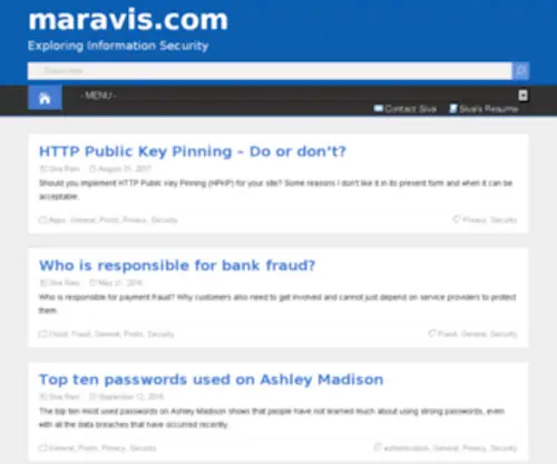 Maravis.com(Exploring Information Security) Screenshot