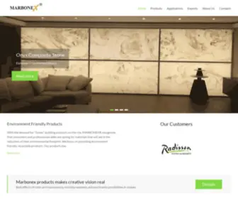 Marbonex.com(Manufacturer of Translucent Stones) Screenshot