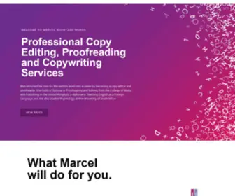 Marcelkoortzenwords.com(Editing & Proofreading Services) Screenshot