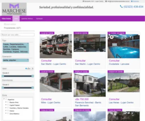 Marchesepropiedades.com.ar(FLAVIA MARCHESE Casas Departamentos Venta Alquiler Propiedades Inmobiliaria Lujan) Screenshot