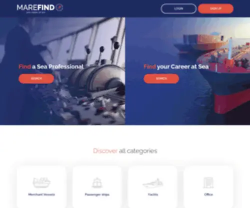 Marefind.com(Marine Jobs Network) Screenshot