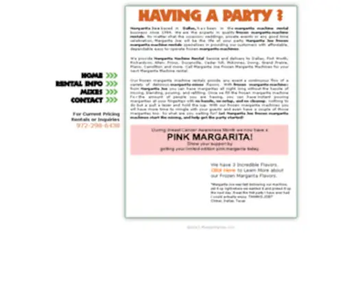 Margaritajoe.com(Margarita Joe) Screenshot