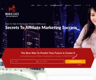 Mariaeves.com(Maria Eves Secrets To Affiliate Marketing Success) Screenshot