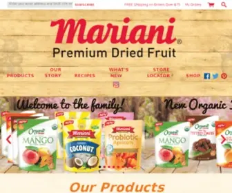 Mariani.com(Mariani Premium Dried Fruit) Screenshot