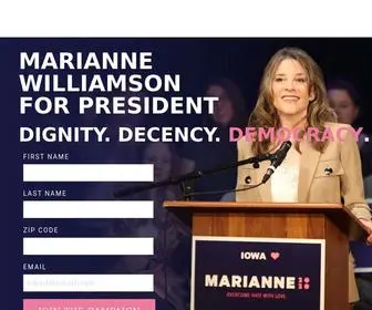 Marianne2020.com(Marianne Williamson) Screenshot