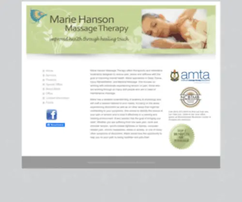 Mariehansonmassage.com(Massage Therapy by Marie Hanson of Ossipee) Screenshot