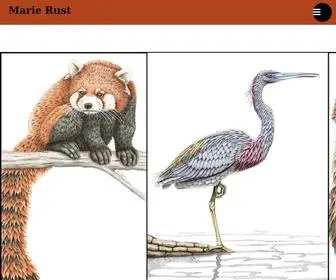 Marierust.com(Wildlife Portraits in Ink and Colored Pencil) Screenshot