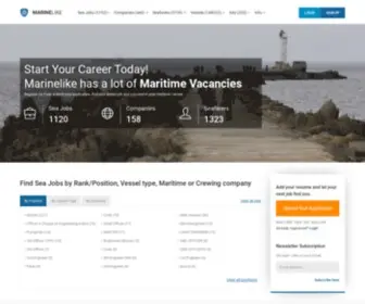Marinelike.com(Jobs at sea and seafarers database find candidates for maritime vacancies) Screenshot