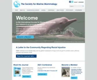 Marinemammalscience.org(The mission of the international Society for Marine Mammalogy) Screenshot