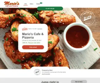 Marioscafepizzeria.com(Get 5% off your pizza delivery order) Screenshot