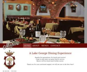 Marioslakegeorge.com(Marios Restaurant of Lake George) Screenshot