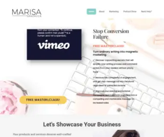 Marisashadrick.com(Marketing Coach and Certified Copywriter) Screenshot
