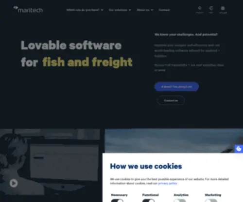 Maritech.no(Software, analytics and IoT tailored for seafood and logistics) Screenshot