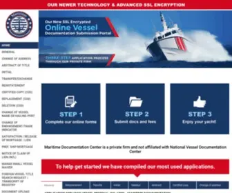 Maritimedocumentation.us(USCG Documentation Services) Screenshot