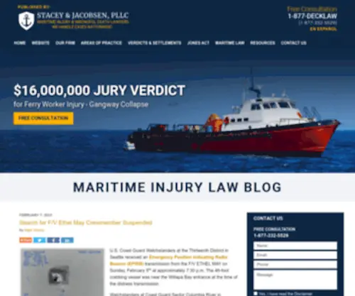 Maritimeinjurylawyersblog.com(Stacey & Jacobsen) Screenshot
