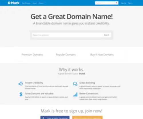 Mark.com(A great domain name) Screenshot