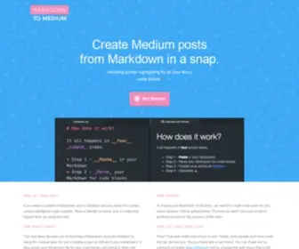 Markdowntomedium.com(Markdown To Medium) Screenshot