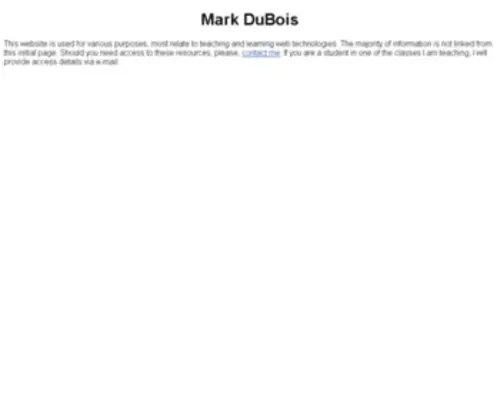 Markdubois.info(Mark DuBois Information) Screenshot