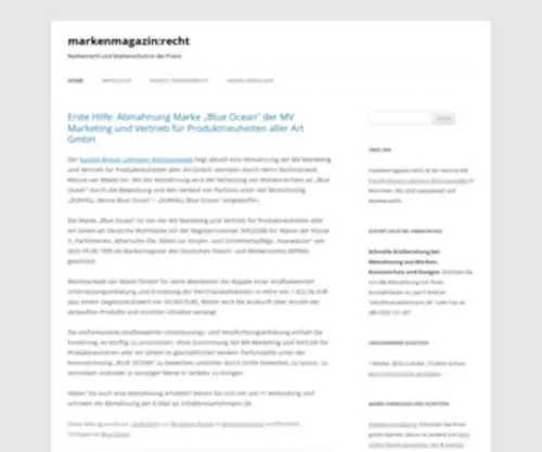 Markenmagazin.de(Markenrecht und Markenschutz in der Praxis) Screenshot